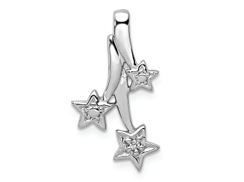 Picture of Rhodium Over 14k White Gold Diamond Shooting Stars chain slide