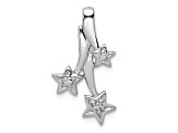 Rhodium Over 14k White Gold Diamond Shooting Stars chain slide