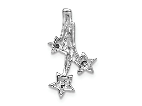 Rhodium Over 14k White Gold Diamond Shooting Stars chain slide