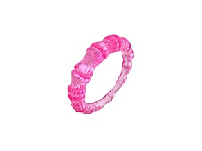 Lucite Bamboo Ring in Pink