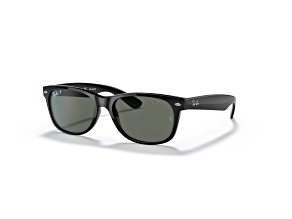 Ray-Ban New Wayfarer Classic Black/Green Polarized 58mm Sunglasses RB2132 901/58