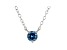 Blue Lab-Grown Diamond 14k White Gold Solitaire Necklace 0.33ctw