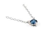 Blue Lab-Grown Diamond 14k White Gold Solitaire Necklace 0.33ctw