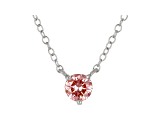 Pink Lab-Grown Diamond 14k White Gold Solitaire Necklace 0.33ctw