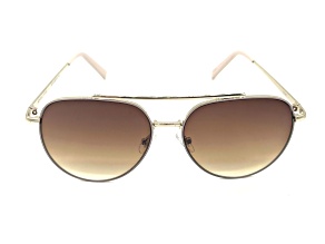 Kendall + Kylie Gold Aviator Frame/ Brown Lenses Sunglasses