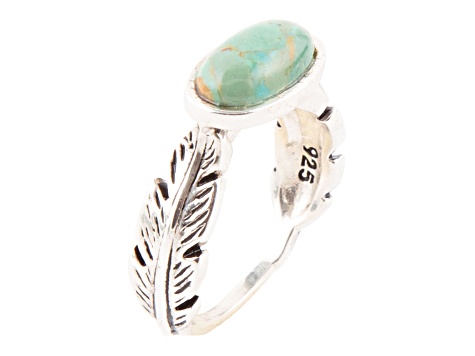 Barse Jewelry Blue Turquoise Sterling Silver Feather Ring