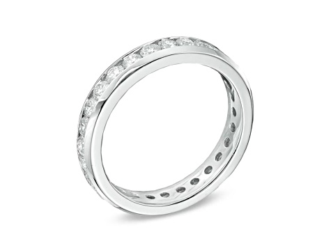 1.00ctw Channel Set Diamond Eternity Wedding Band Ring in 14k White ...