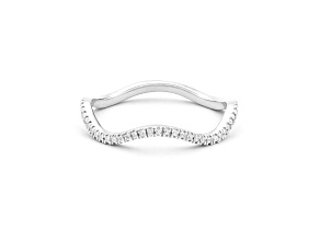 White Diamond Rhodium Over Sterling Silver Make Waves Stackable Ring 0.10ctw
