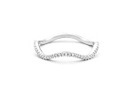 White Diamond Rhodium Over Sterling Silver Make Waves Stackable Ring 0.10ctw