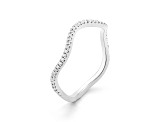 White Diamond Rhodium Over Sterling Silver Make Waves Stackable Ring 0.10ctw