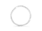 White Diamond Rhodium Over Sterling Silver Make Waves Stackable Ring 0.10ctw