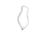 White Diamond Rhodium Over Sterling Silver Make Waves Stackable Ring 0.10ctw