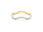 White Diamond 14K Yellow Gold Over Sterling Silver Make Waves Stackable Ring 0.10ctw