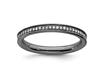 Picture of Ruthenium Over Sterling Silver Stackable Expressions and Diamonds Ring 0.195ctw