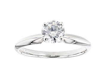 Picture of Round White Lab-Grown Diamond 14kt White Gold Knife Edge Solitaire Ring 0.75ctw