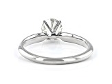 Round White Lab-Grown Diamond 14kt White Gold Knife Edge Solitaire Ring 0.75ctw