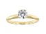 Round White Lab-Grown Diamond 14kt Yellow Gold Knife Edge Solitaire Ring 0.75ctw