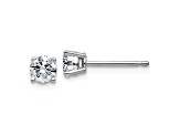 Rhodium Over 14K White Gold 1/2ct. 4.0mm Round J-K Color Moissanite Earrings