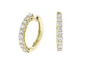 1.25ctw Diamond Hoop Earrings in 14k Yellow Gold