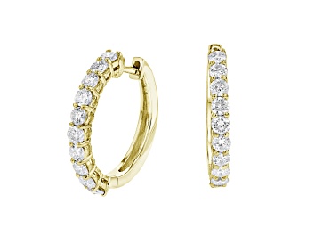 Picture of 1.25ctw Diamond Hoop Earrings in 14k Yellow Gold