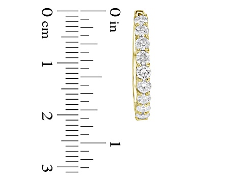1.25ctw Diamond Hoop Earrings in 14k Yellow Gold