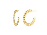 14K Yellow Gold Over Brass Flat Curb Link Acrylic Hoops