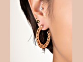 14K Yellow Gold Over Brass Flat Curb Link Acrylic Hoops