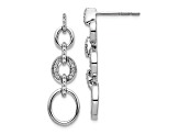 Rhodium Over 14K White Gold Lab Grown Diamond Fancy Dangle Earrings