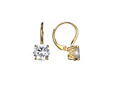 White Cubic Zirconia 18k Yellow Gold Over Sterling Silver Earrings 5.94ctw