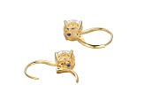 White Cubic Zirconia 18k Yellow Gold Over Sterling Silver Earrings 5.94ctw