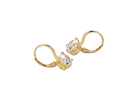 White Cubic Zirconia 18k Yellow Gold Over Sterling Silver Earrings 5.94ctw