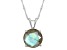 8mm Round Labradorite Rhodium Over Sterling Silver Pendant With Chain