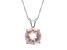 8mm Round Rose Quartz Rhodium Over Sterling Silver Pendant With Chain