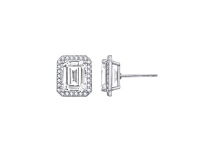 White Cubic Zirconia Platinum Over Sterling Silver Earrings 8.52ctw