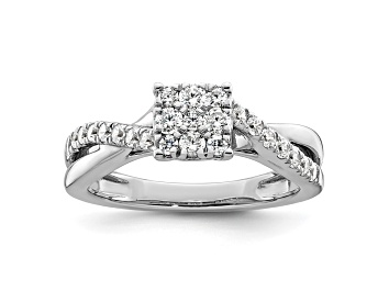 Picture of Rhodium Over 14K White Gold Lab Grown Diamond VS/SI GH, Cluster Ring 0.511ctw