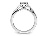 Rhodium Over 14K White Gold Lab Grown Diamond VS/SI GH, Cluster Ring 0.511ctw