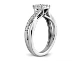 Rhodium Over 14K White Gold Lab Grown Diamond VS/SI GH, Cluster Ring 0.511ctw