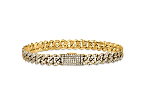 White Lab-Grown Diamond G-H SI 14k Yellow Gold Curb Tennis Bracelet 5.00ctw