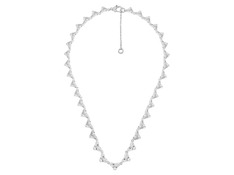 Judith Ripka 4.65ctw Bella Luce® Diamond Simulant Leaf Design Rhodium Over Sterling Silver Necklace