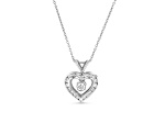 0.60ctw Diamond Heart Pendant with chain in 14k White Gold
