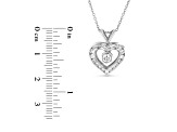 0.60ctw Diamond Heart Pendant with chain in 14k White Gold