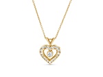 0.60ctw Diamond Heart Pendant with chain in 14k Yellow Gold