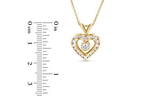 0.60ctw Diamond Heart Pendant with chain in 14k Yellow Gold