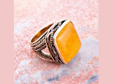 Barse Jewelry Yellow Agate Gold Tone Statement Ring