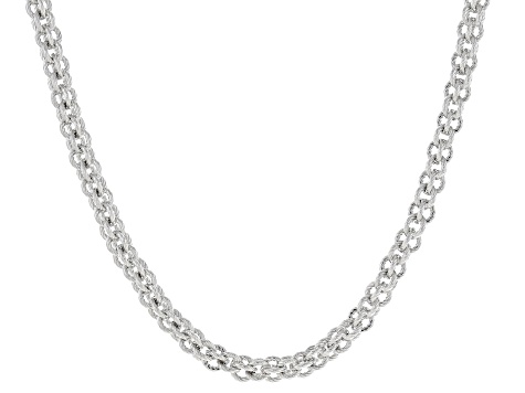 Judith Ripka Rhodium Over Sterling Silver Verona 18" Basket Weave Necklace