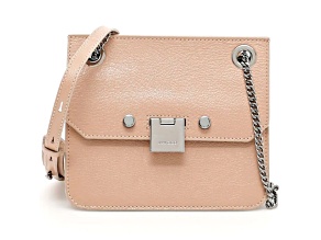 Jimmy Choo Mini Rebel Pink Crossbody Bag Silver Chain Strap Cross Body Bag