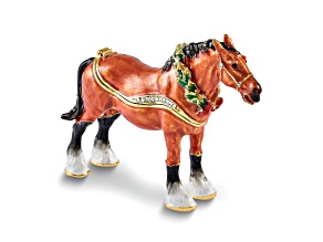 SPIRIT OF CHRISTMAS Horse with Wreath Trinket Box