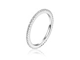 White Sapphire Accents Sterling Silver Dainty Eternity Band Ring