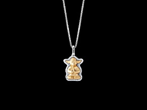 Star Wars™ Fine Jewelry The Jedi™ Master Diamond Rhodium Over Silver With 10k Gold Pendant 0.10ctw