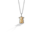 Star Wars™ Fine Jewelry The Jedi™ Master Diamond Rhodium Over Silver With 10k Gold Pendant 0.10ctw